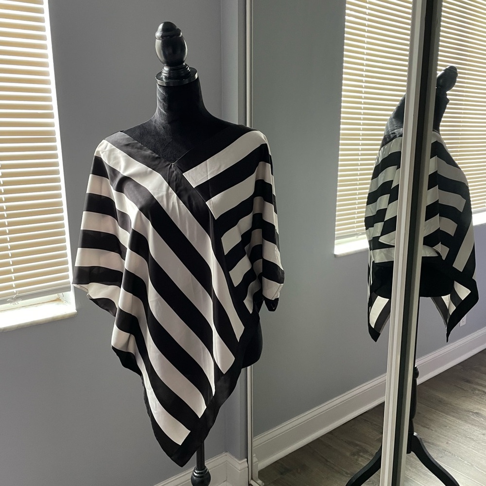 Vince Camuto Black and White Striped Blouse